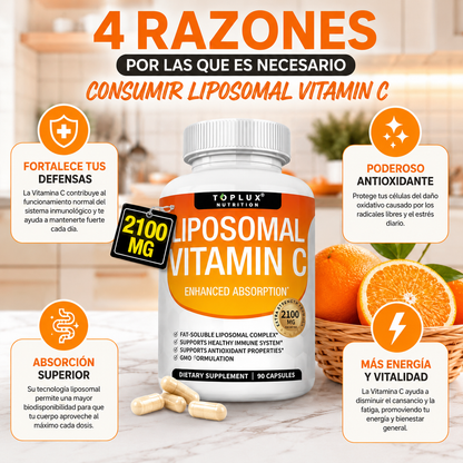 LipoVitaC Pro™ – 2100mg / Absorción Máxima, Inmunidad Potente & Acción Antioxidante Superior