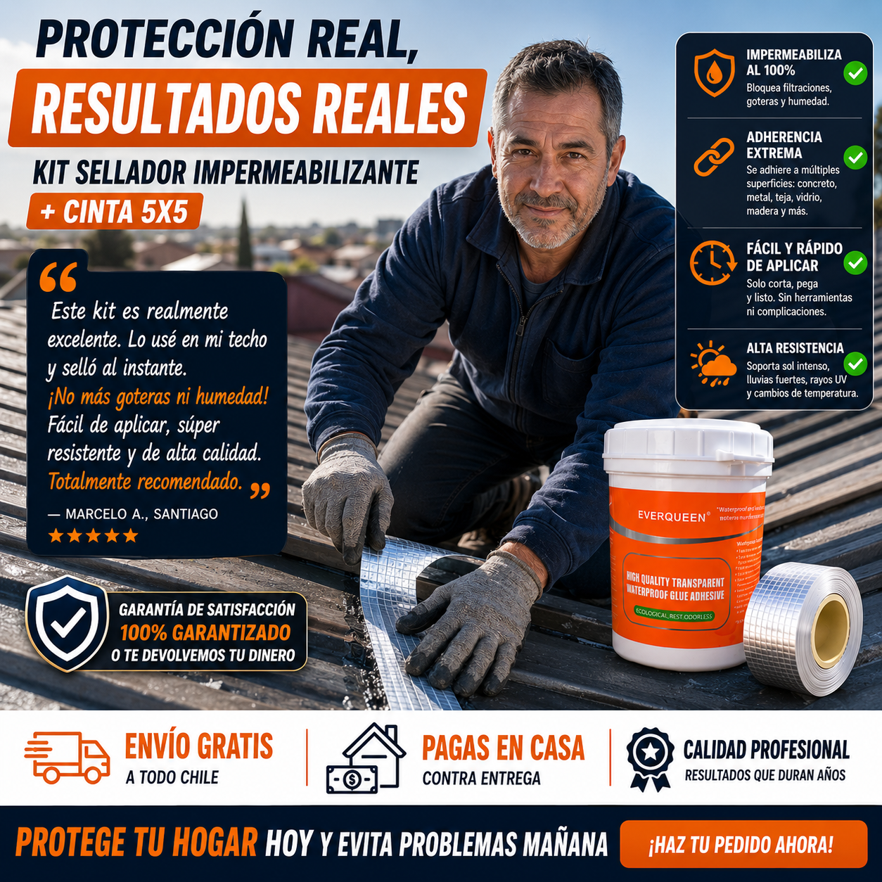 WaterShield Kit™ – Sellador Impermeabilizante + Cinta 5x5 | Protección Total contra Humedad, Grietas & Goteras