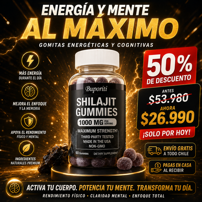 GoldMines™ – Shilajit Máxima Potencia / Vitalidad Ancestral, Energía Premium & Bienestar Total