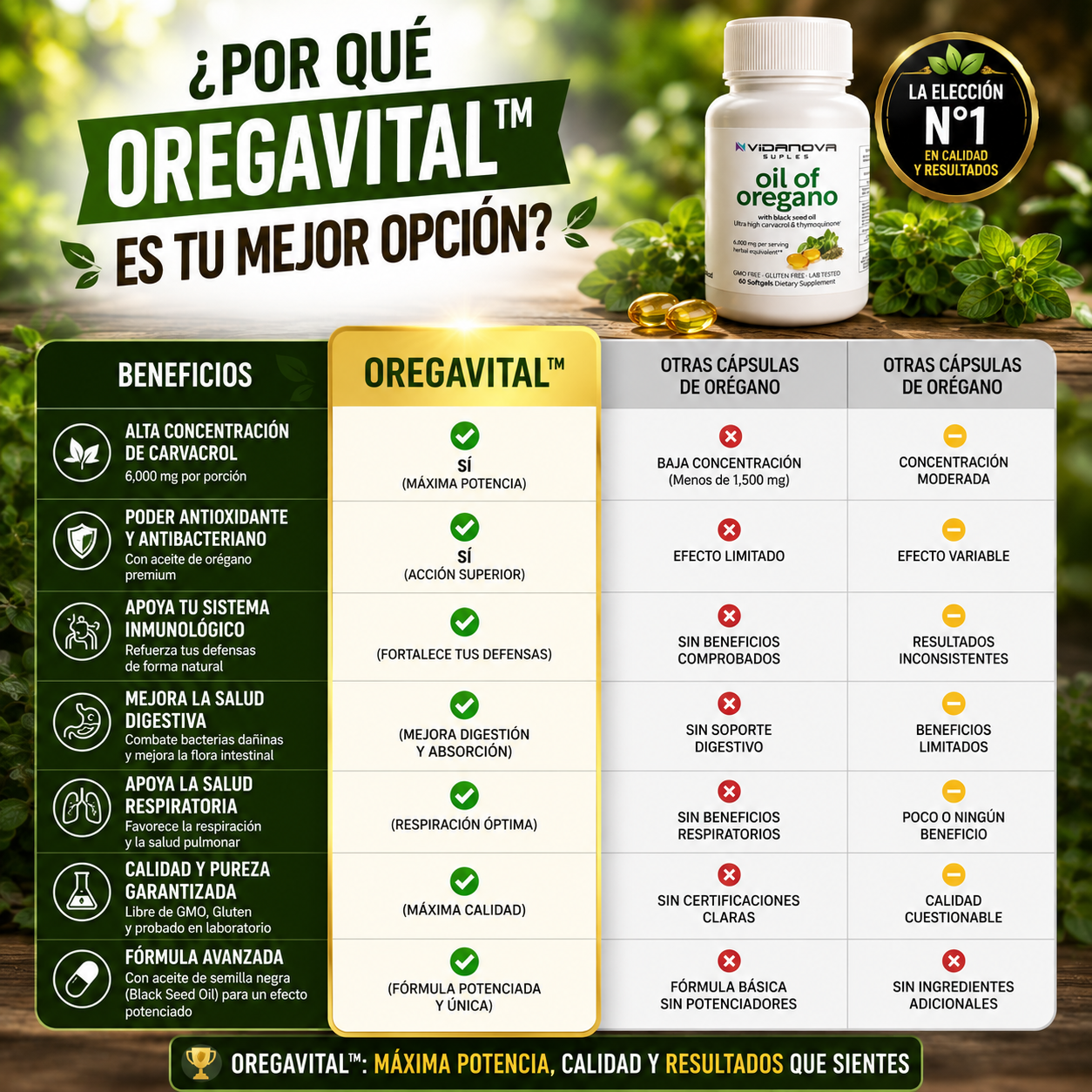 OregaVital™ – Aceite de Orégano + Semilla Negra Premium | Sistema Inmune Blindado, Antiinflamatorio & Salud Digestiva
