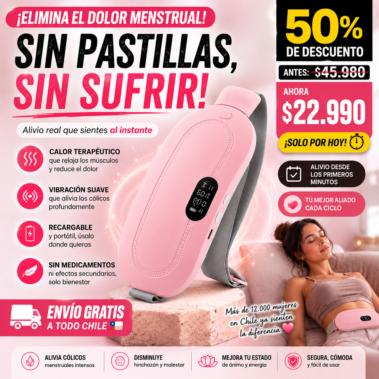 PainOff™ – Calor instantáneo, masaje vibrante y fin al cólico en segundos