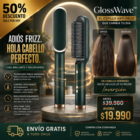 GlossWave™ – Elimina el frizz y da brillo profesional en una sola pasada
